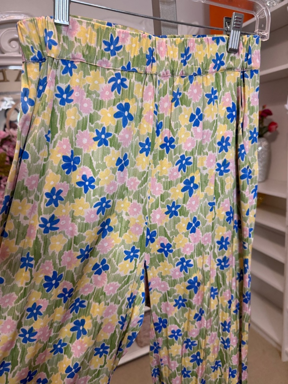 JAAF Green & Blue Floral print pants SM - Picture 3 of 3